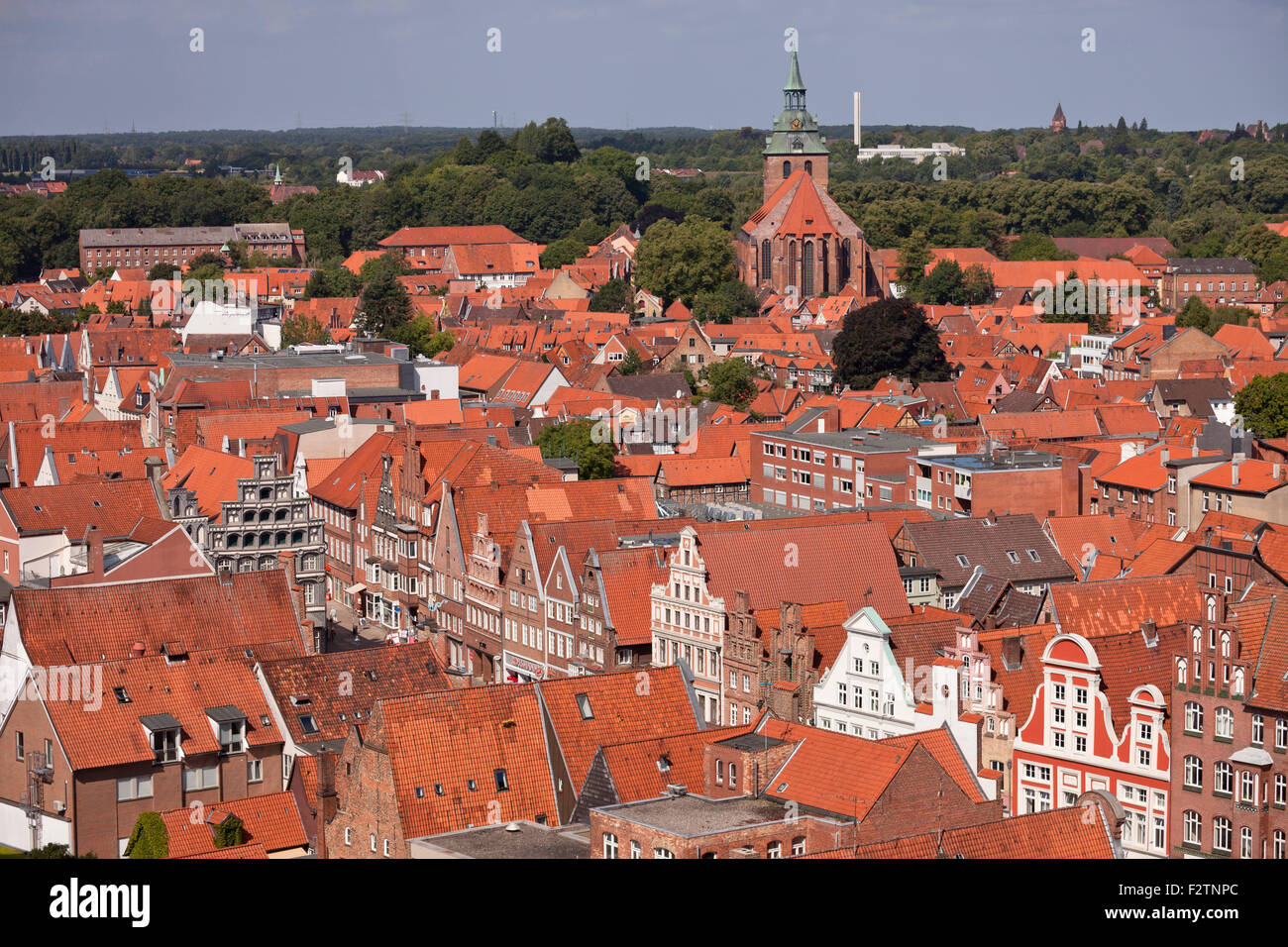 Case a capanna del centro storico, città anseatica di Lüneburg, Bassa Sassonia, Germania Foto Stock