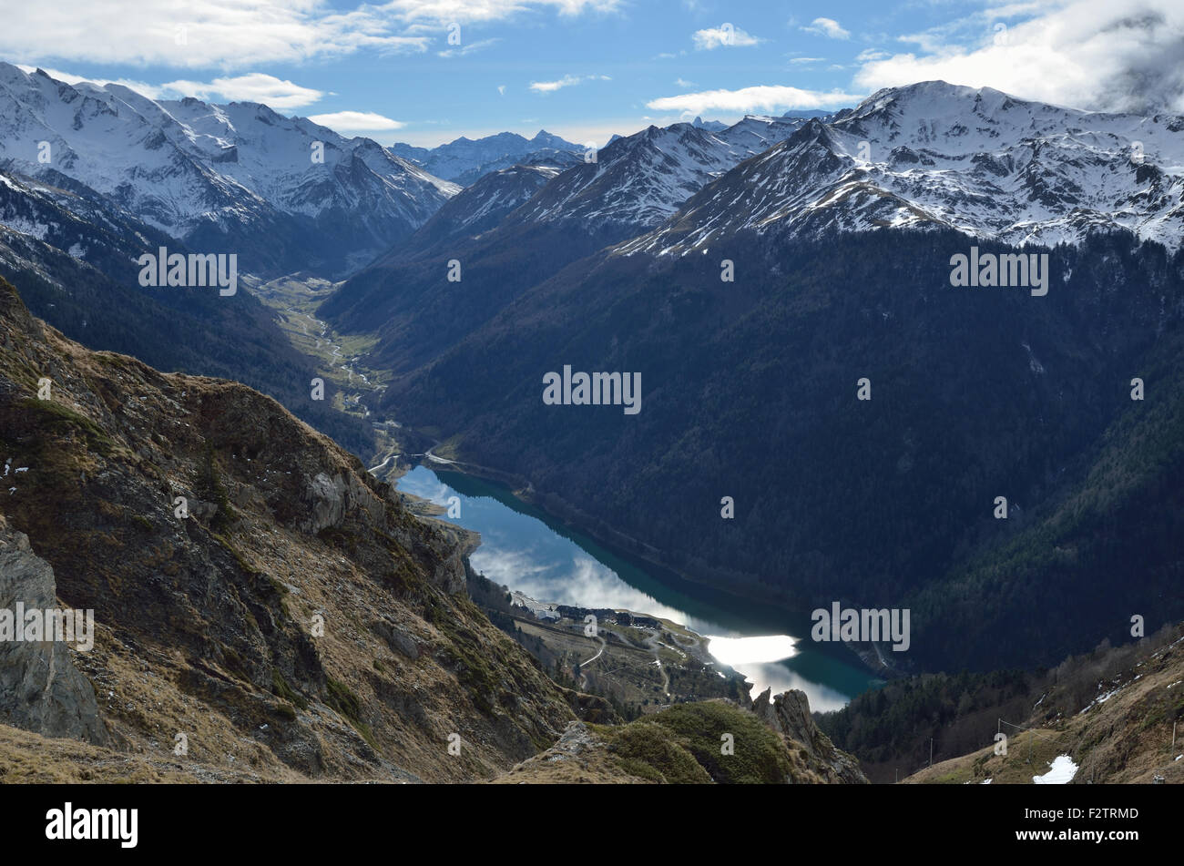 L'Ossau valley dal di sopra Foto Stock