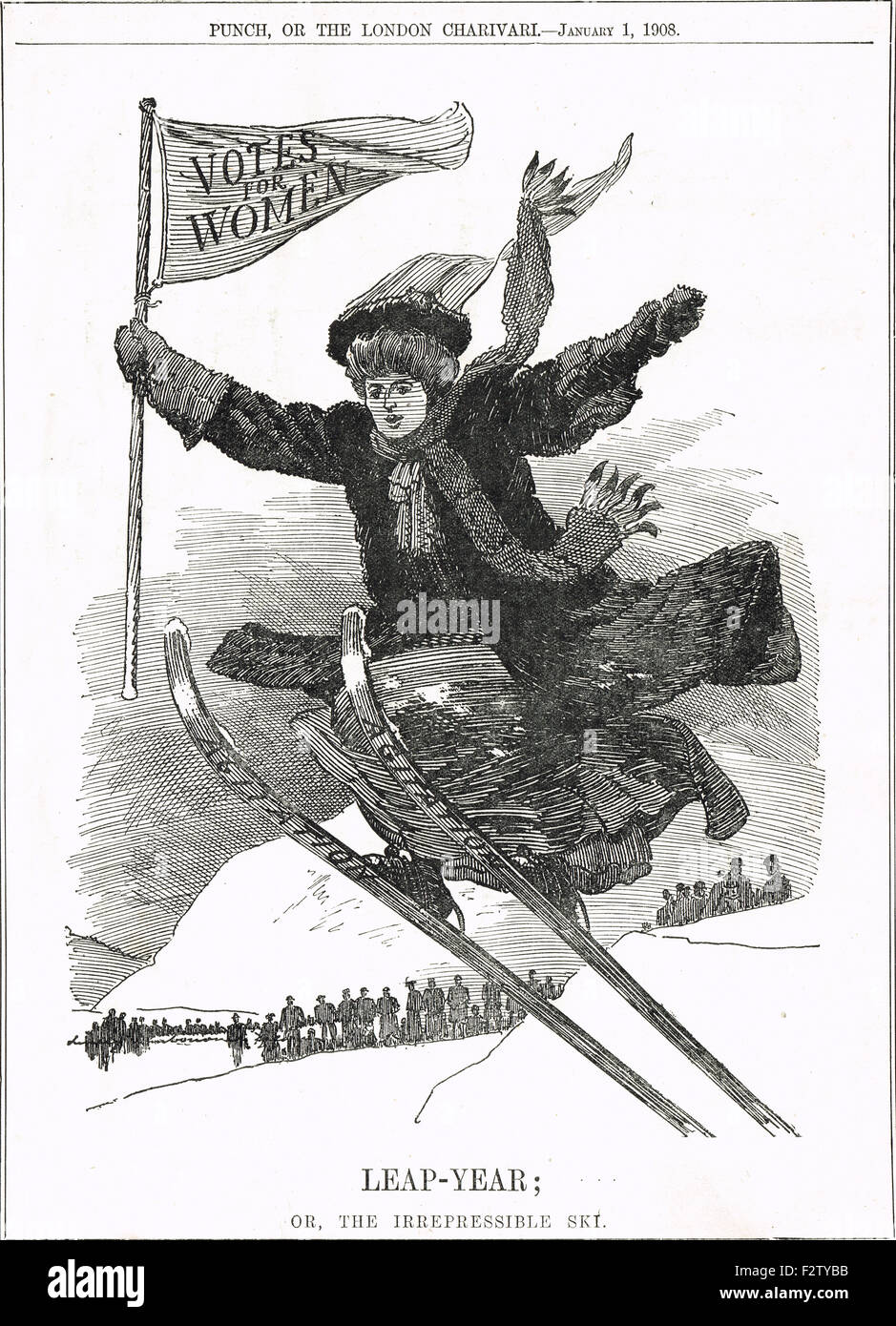 Voti per le donne il punzone cartoon 1908 Foto Stock