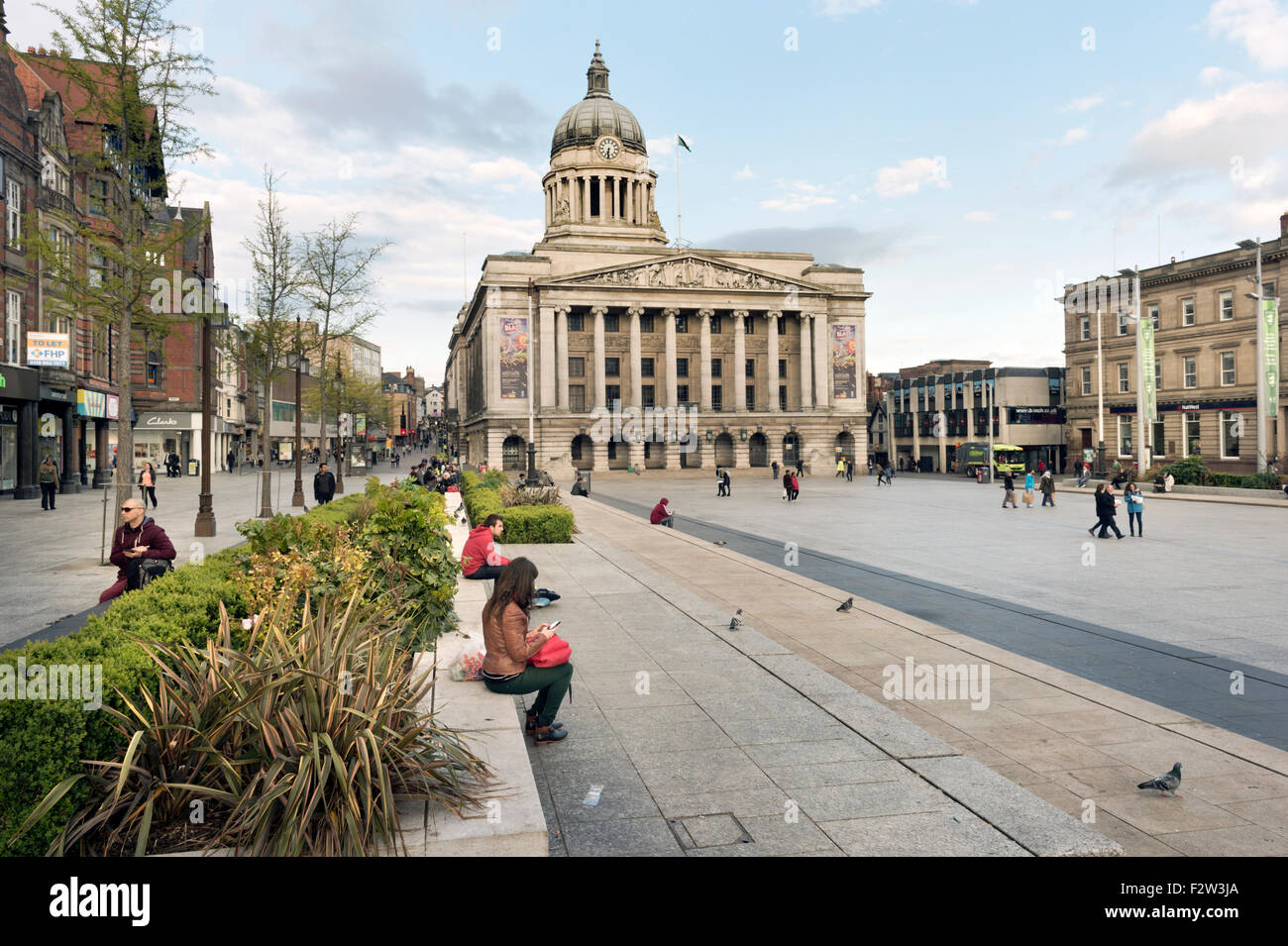 Nottingham Casa consiglio e Piazza del Mercato Vecchio, città di Nottingham, Regno Unito Foto Stock