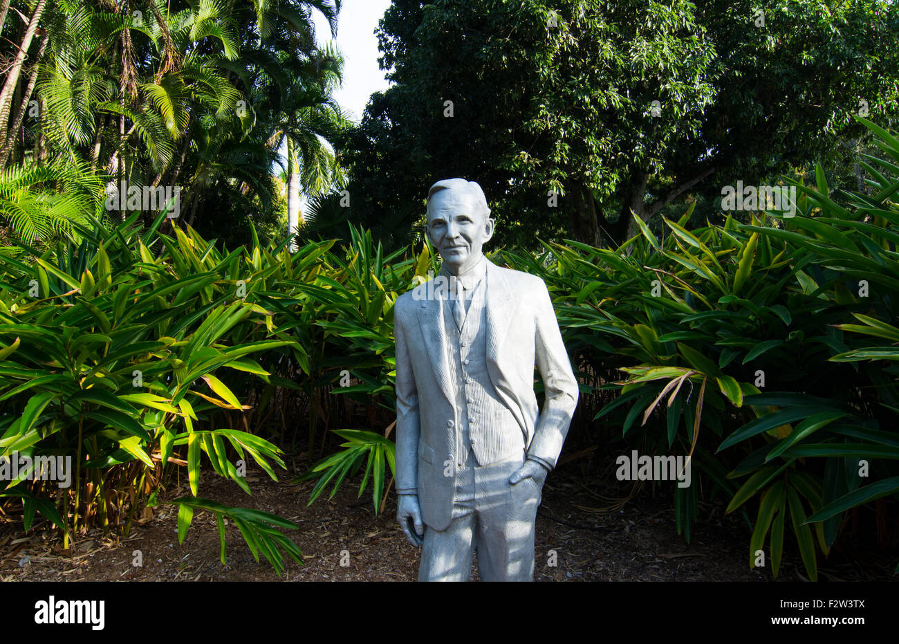 Henry Ford e Ford home e museo in ft myers Florida statua di uomo Foto Stock