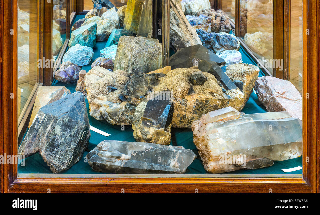 Museo di mineralogia Foto Stock