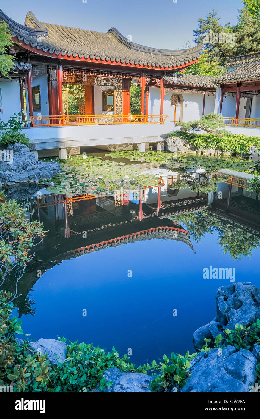 Dr. Sun Yat Sen, classico giardino Cinese, Vancouver, British Columbia, Canada Foto Stock