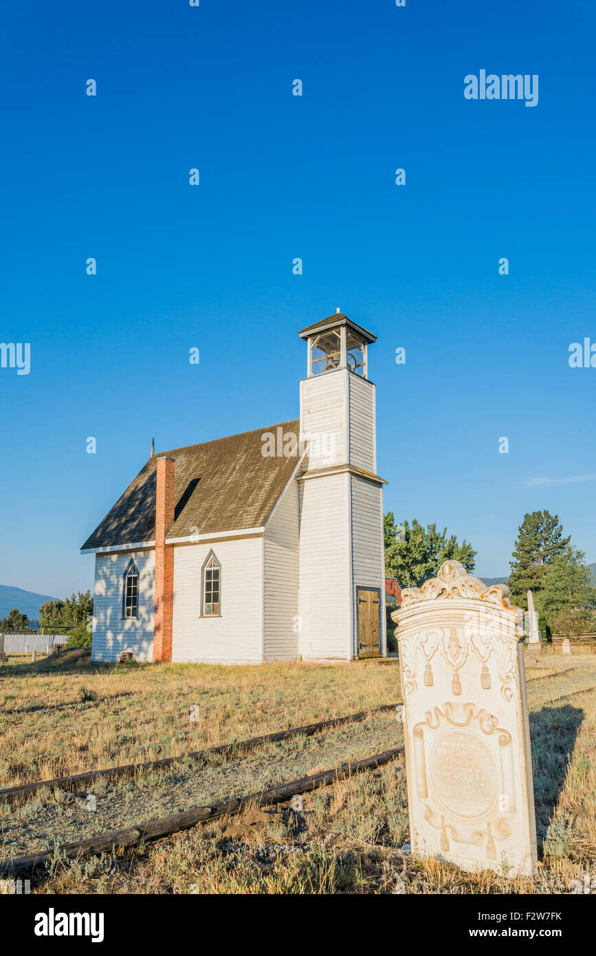 Centro storico 1896, Murray Chiesa unita, Nicola Valley, British Columbia, Canada. Foto Stock