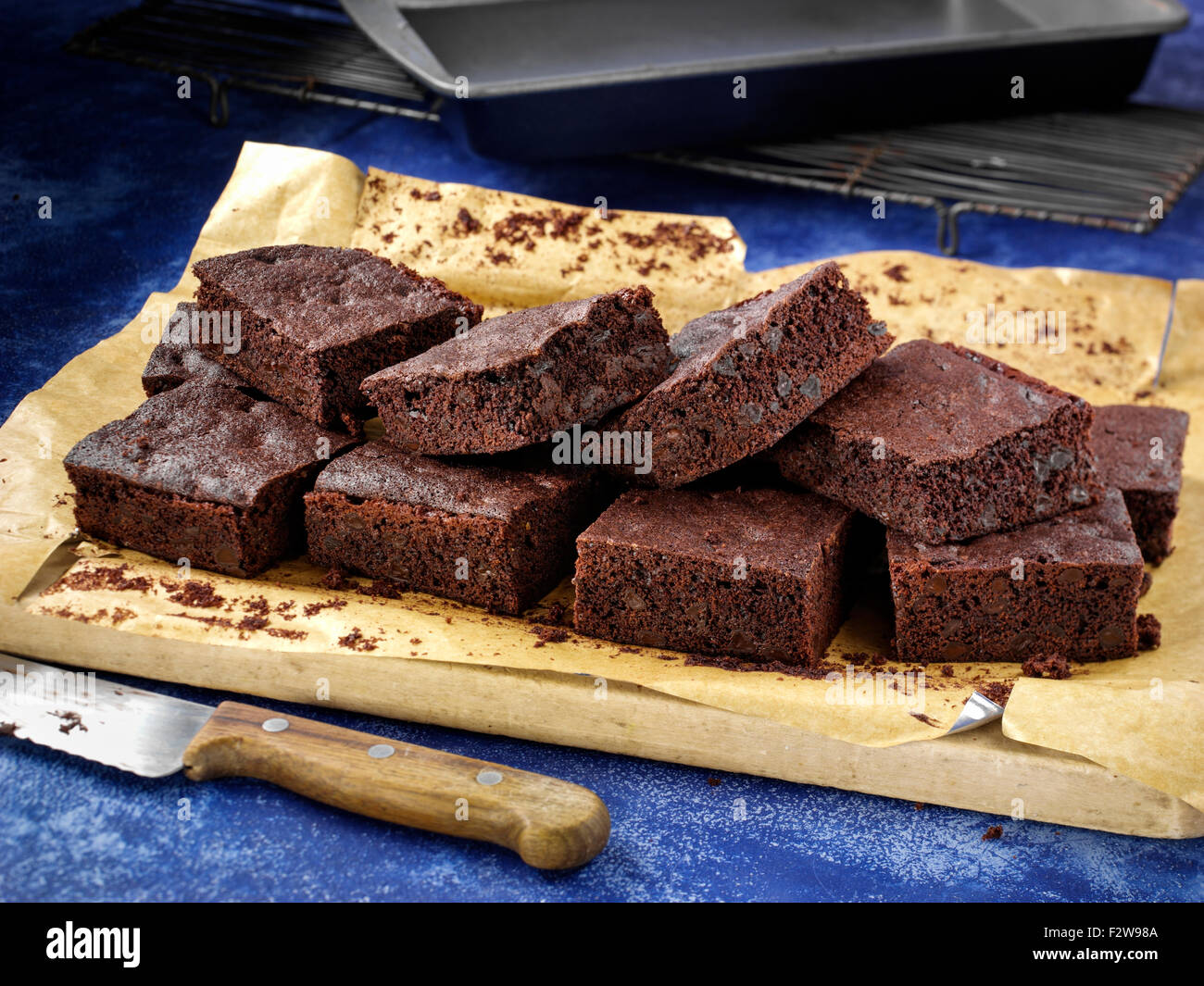 Hot brownie al cioccolato Foto Stock