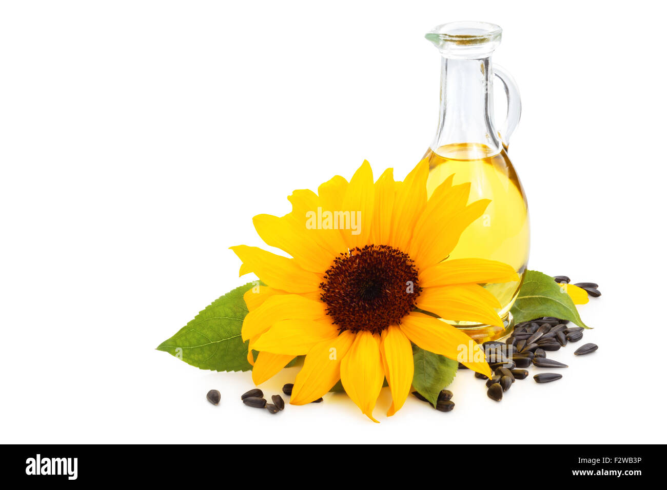 Girasoli, olio di semi di girasole e olio di semi di girasole. Foto Stock