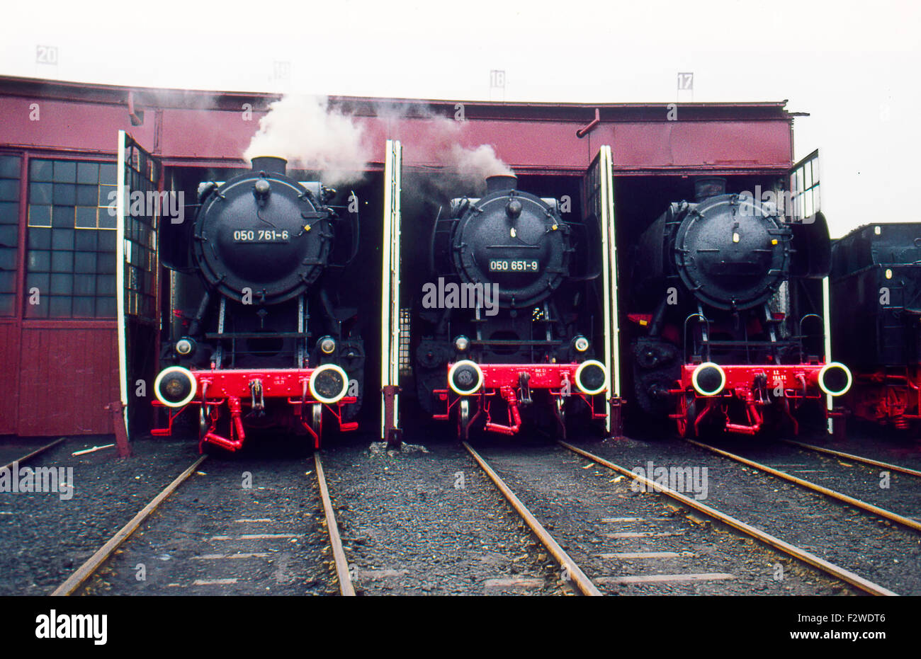 03.04.1976, Stolberg, Renania settentrionale-Vestfalia, Bundesrepublik Germania - Loco sfilata della locomotiva a vapore BR 50 festa di commiato Foto Stock