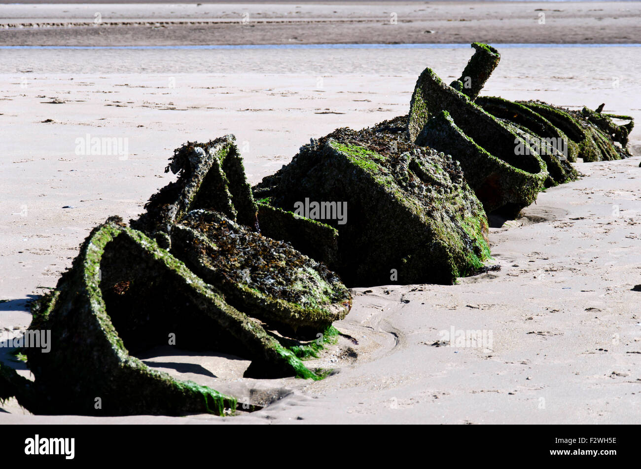 Uno dei due XT Craft (formazione in miniatura sottomarini) che sono stati legati in a Aberlady Bay nel 1946 per il tiro al bersaglio da RAF. Foto Stock