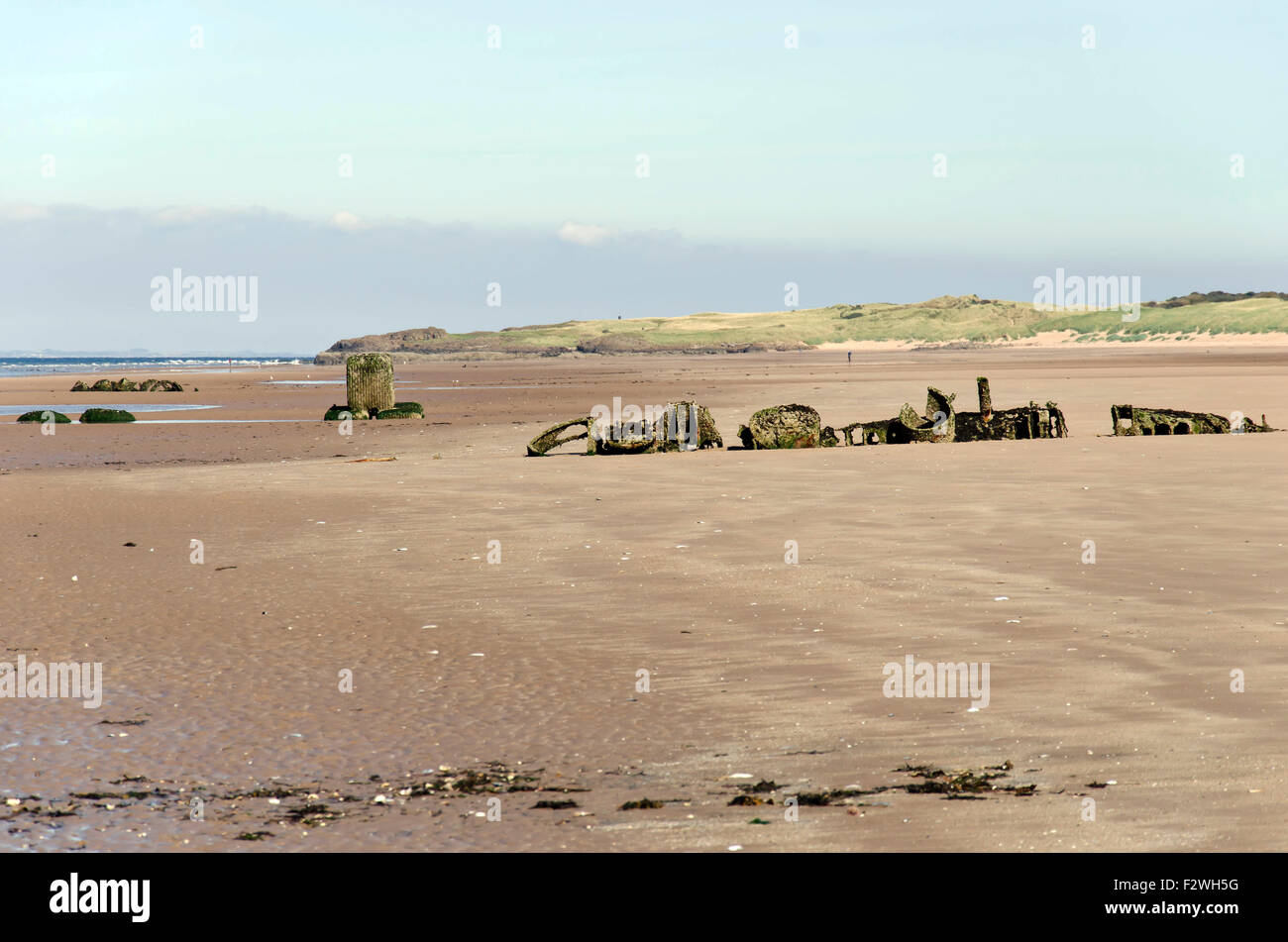 Uno dei due XT Craft (formazione in miniatura sottomarini) che sono stati legati in a Aberlady Bay nel 1946 per il tiro al bersaglio da RAF. Foto Stock