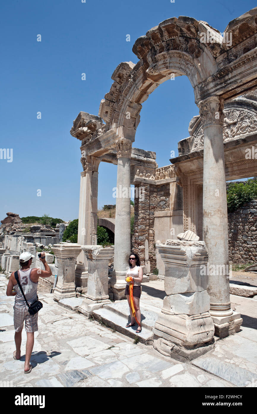 Efeso è il meglio conservato della città classica dei paesi del Mediterraneo orientale in Turchia Foto Stock