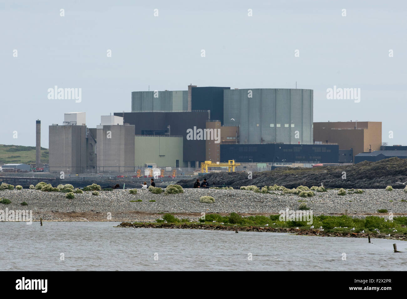 Wylfa centrale nucleare a Cemaes Bay il 16 giugno 2015, in Anglesey, Galles del Nord. Foto Stock
