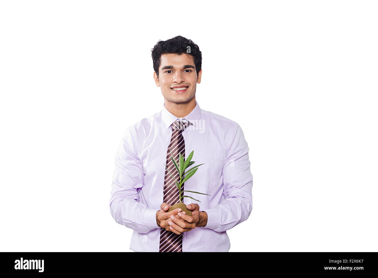 1 Indian business man la sicurezza la vita vegetale Foto Stock