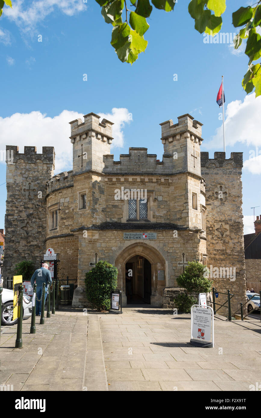 Vecchio County Gaol Museum, la Collina di Mercato, Buckingham, Buckinghamshire, Inghilterra, Regno Unito Foto Stock