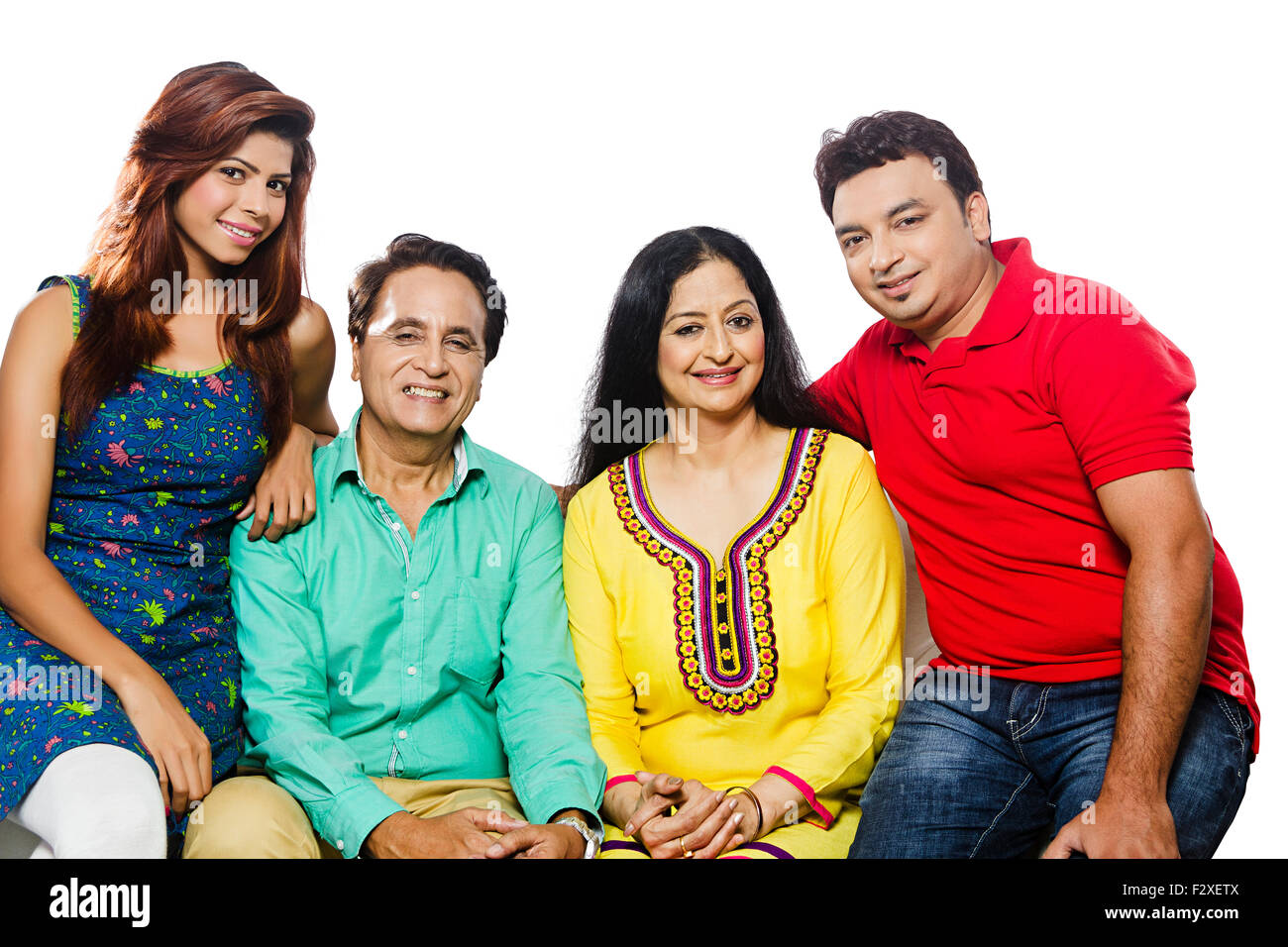 4 indian adulto uomo e donna famiglia comune Foto Stock