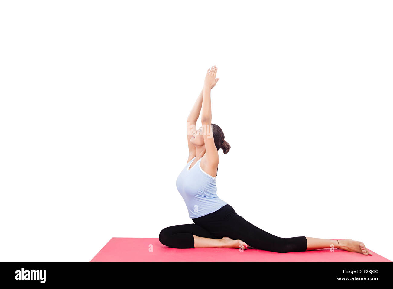 1 indian donna adulta Yoga Stretching Foto Stock