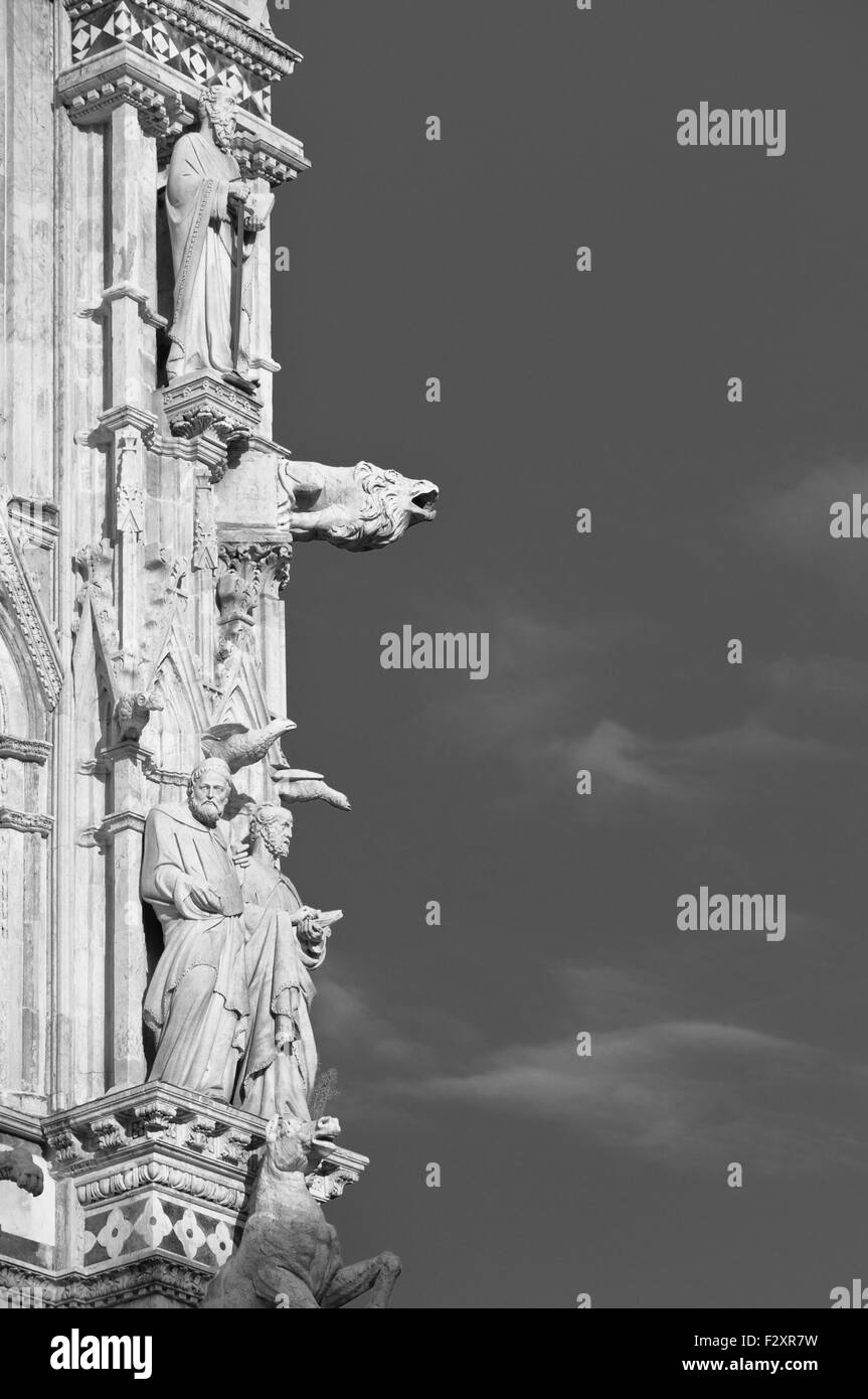 Duomo di Siena facciata, dettaglio Foto Stock