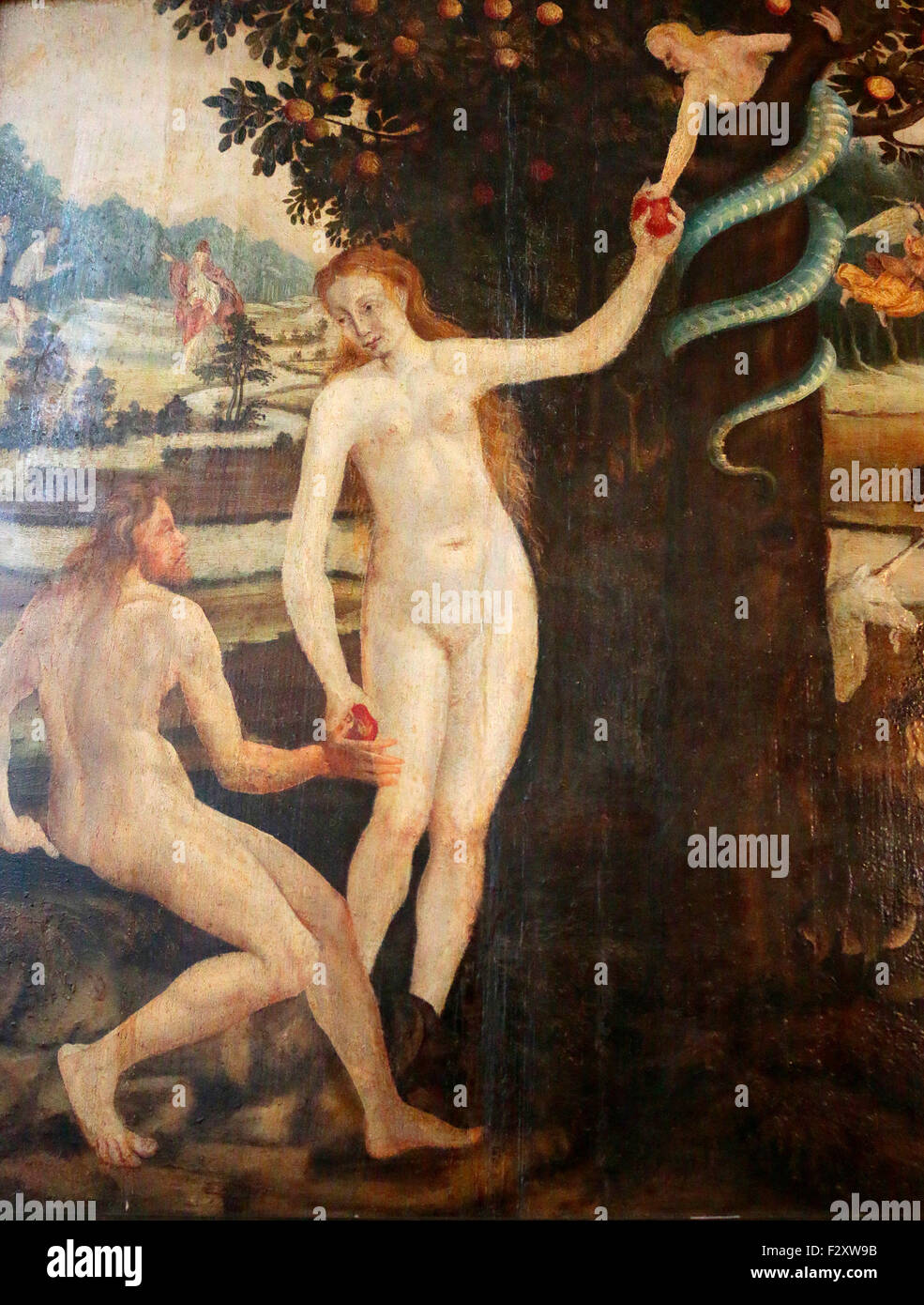 Adam und Eva/ Paradies Darstellung, San Marienkirche, Berlin-Mitte. Foto Stock