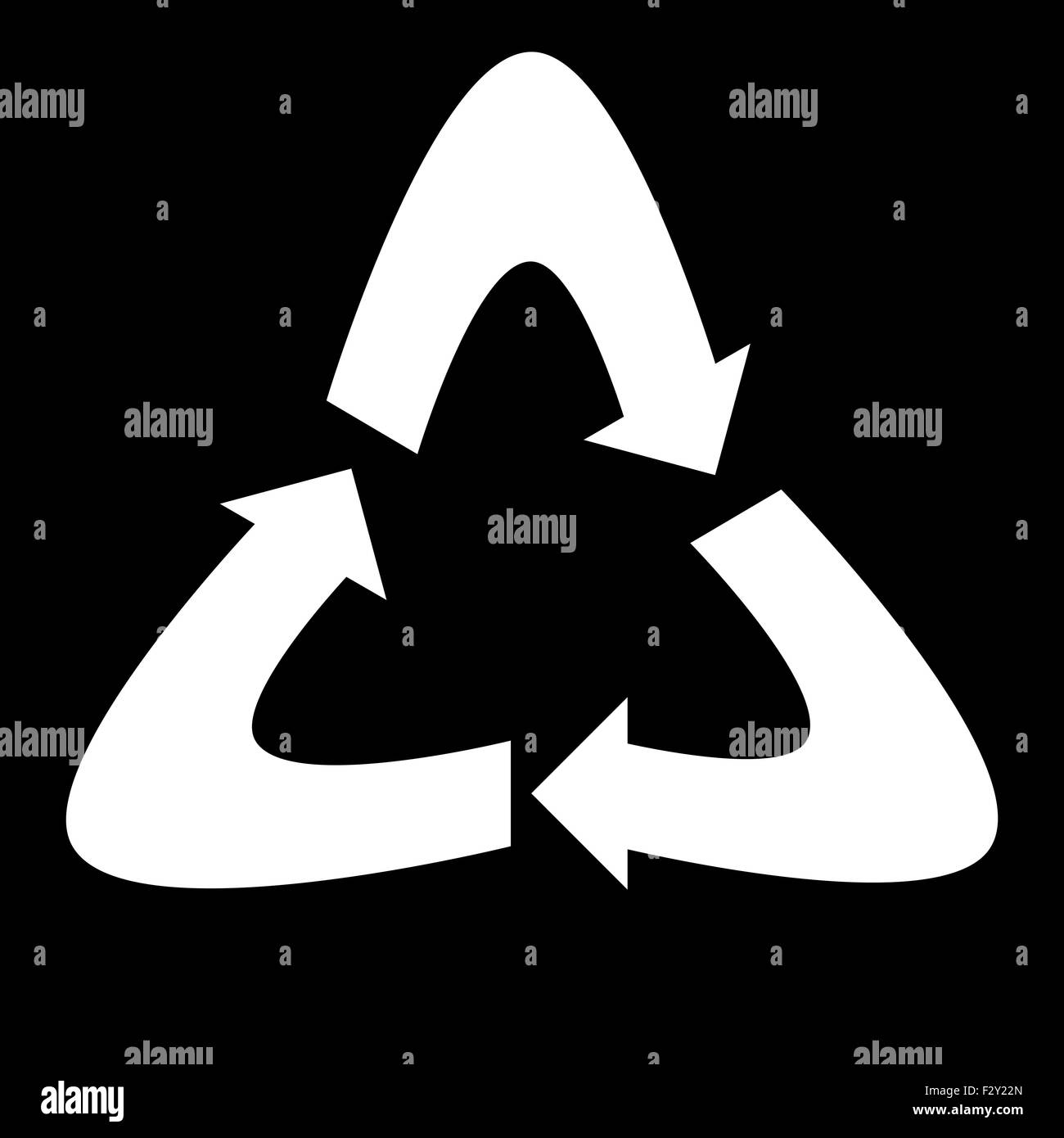Etichetta con il simbolo del riciclaggio. Ecologia riciclo etichetta, pulsante del logo, design vettore icona Foto Stock