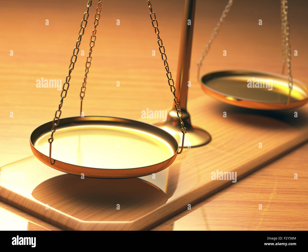 Golden equilibrio con la profondità di campo e la messa a fuoco al centro del primo vassoio. Foto Stock