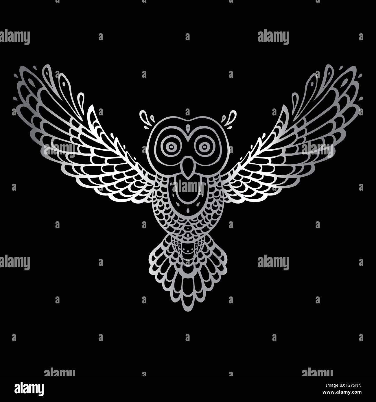 Il gufo. Disegno tribale Illustrazione Vettoriale