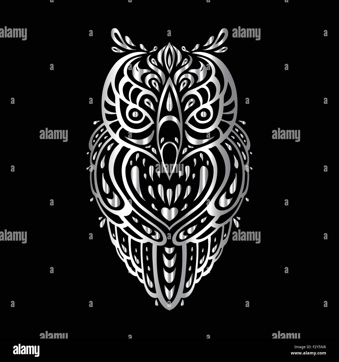 Il gufo. Disegno tribale Illustrazione Vettoriale