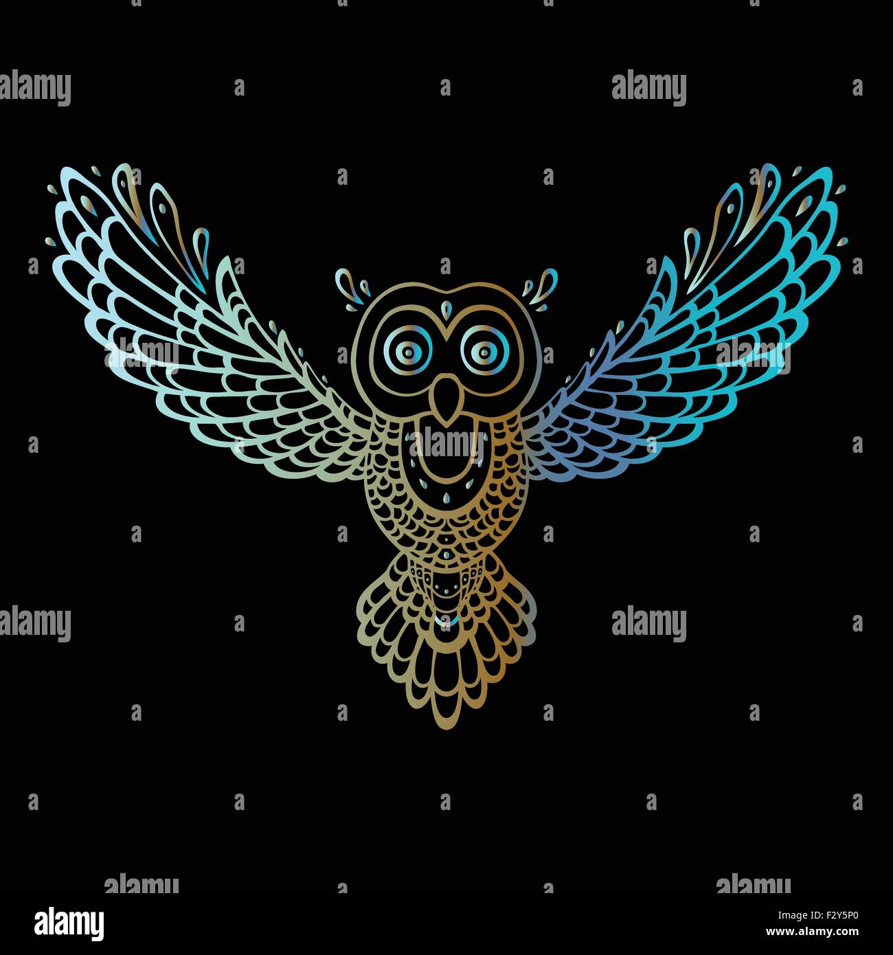 Il gufo. Disegno tribale Illustrazione Vettoriale