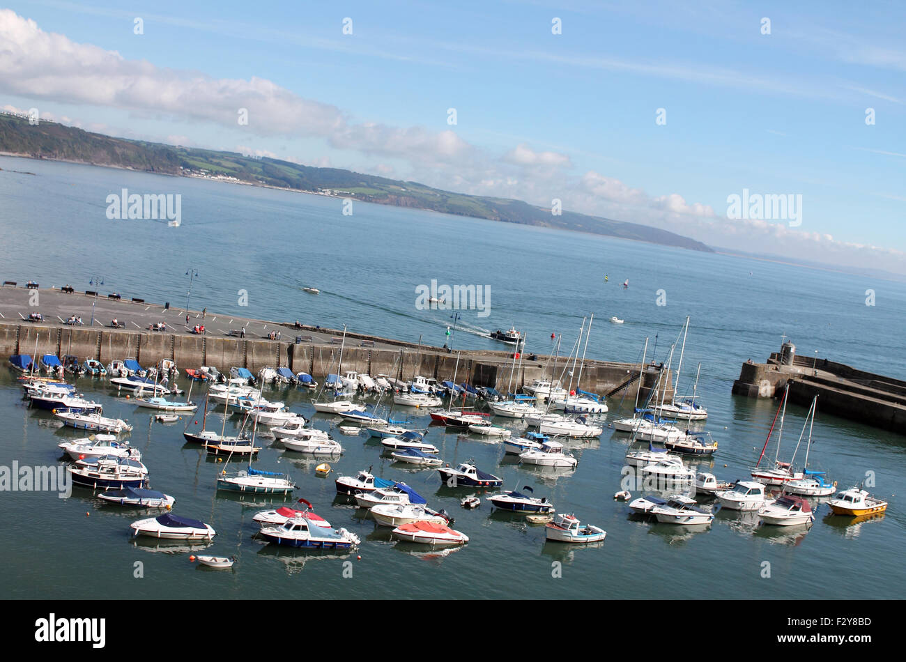 Saundersfoot Harbour, Pembrokeshire, West Wales, Regno Unito Foto Stock