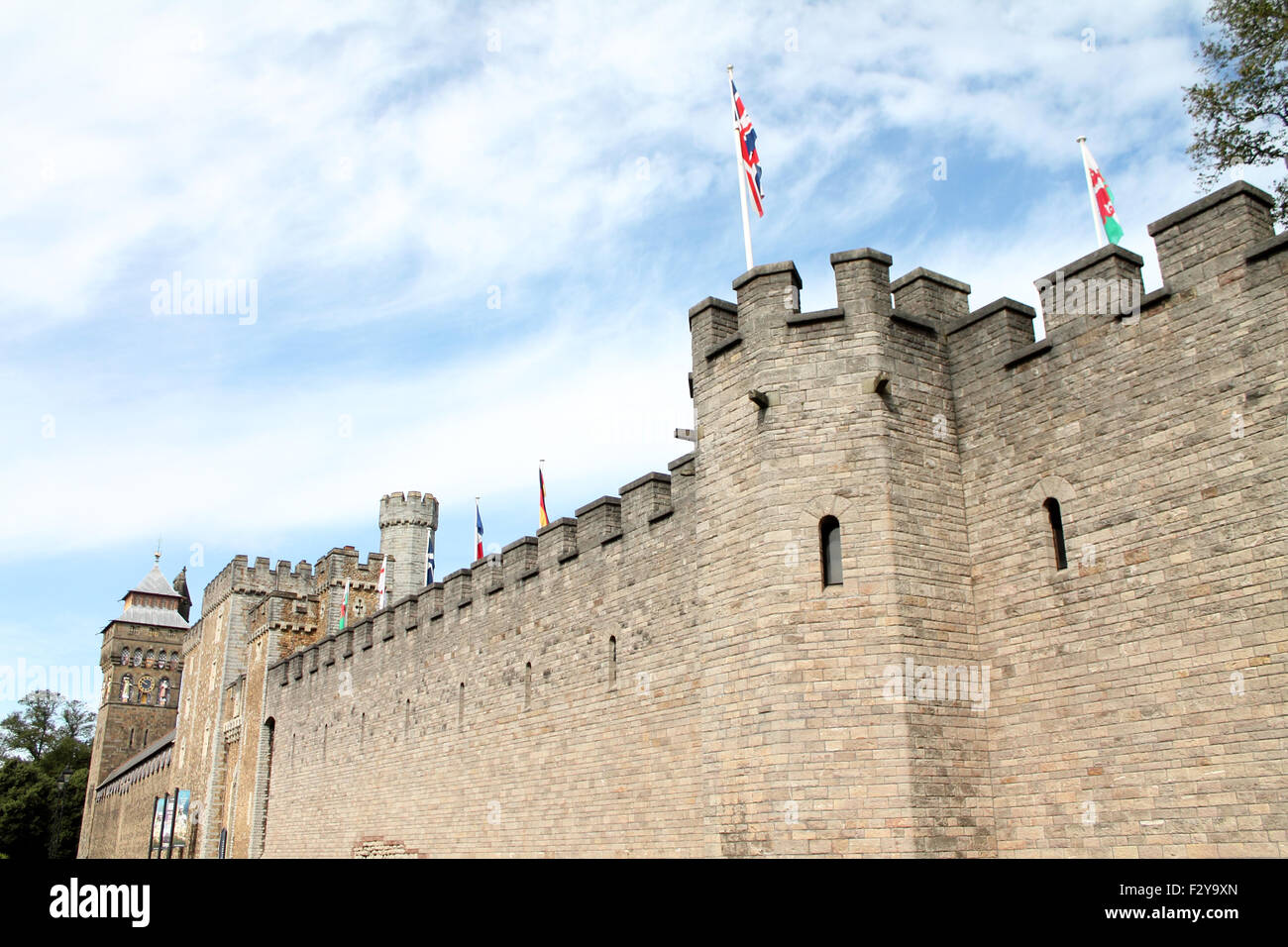 Il Castello di Cardiff, Cardiff, Galles del Sud, Regno Unito Foto Stock