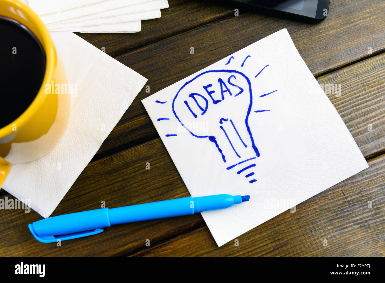 Bozza della lampadina luce di idee Foto Stock