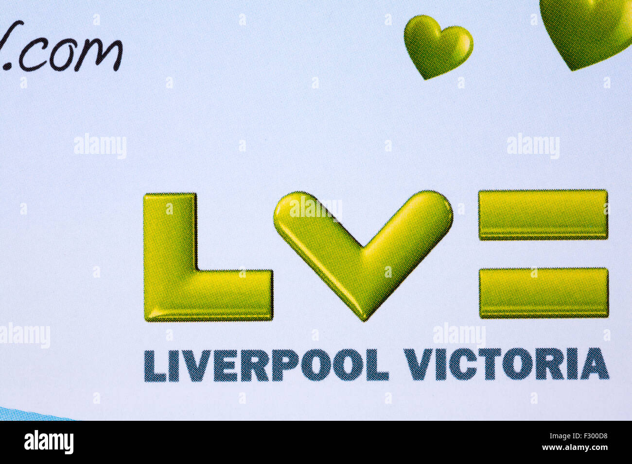 LV Liverpool Victoria logo sulla corrispondenza ricevuta Foto Stock