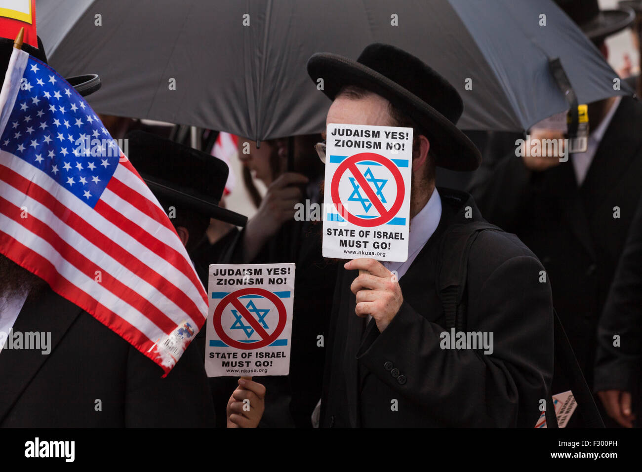 Gruppo religioso Neturei Karta (Ebrei Haredi) in lotta contro il sionismo - Washington, DC USA Foto Stock