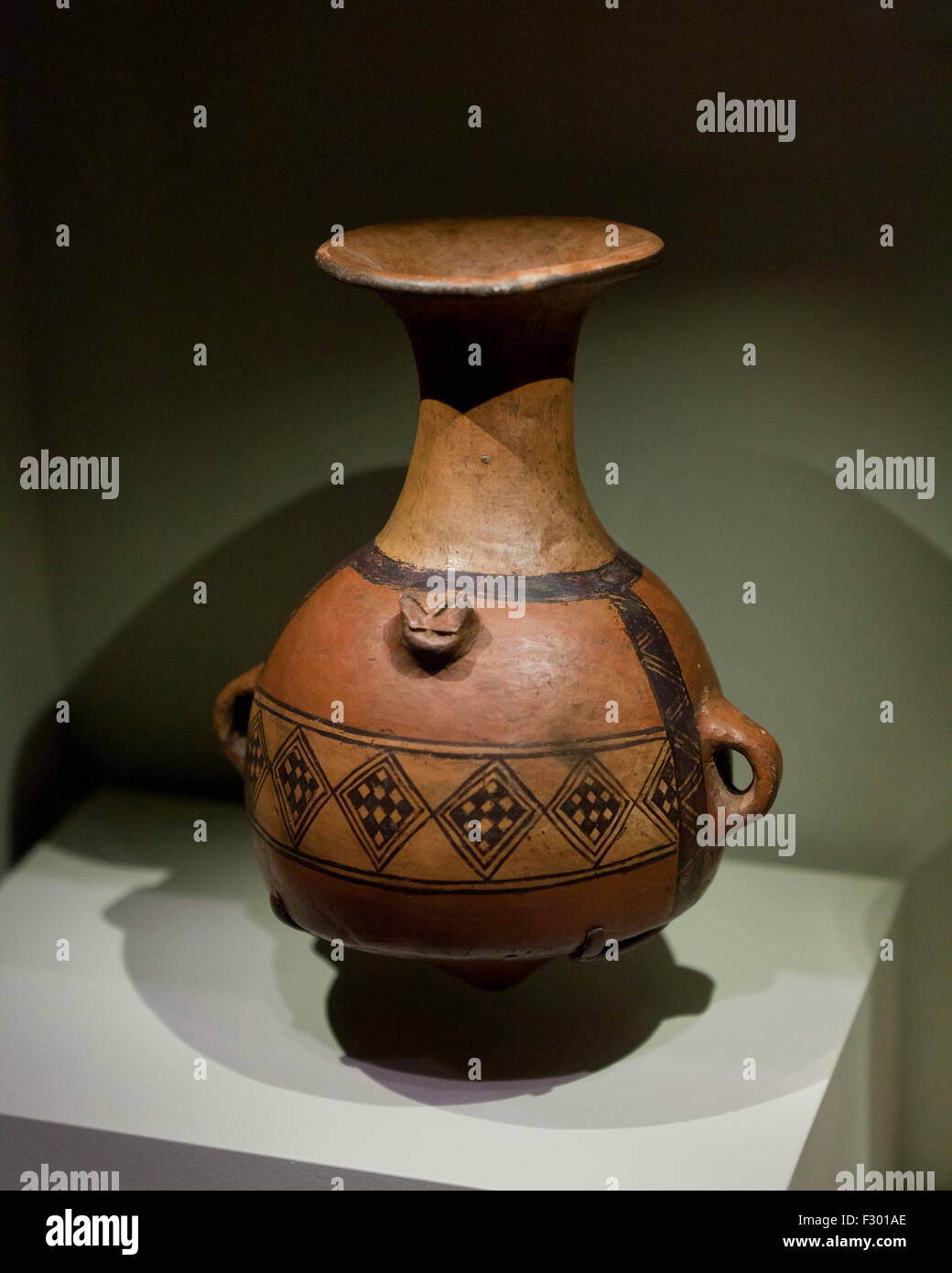 Inka arybalo bottiglia in ceramica, circa 1450 Foto Stock