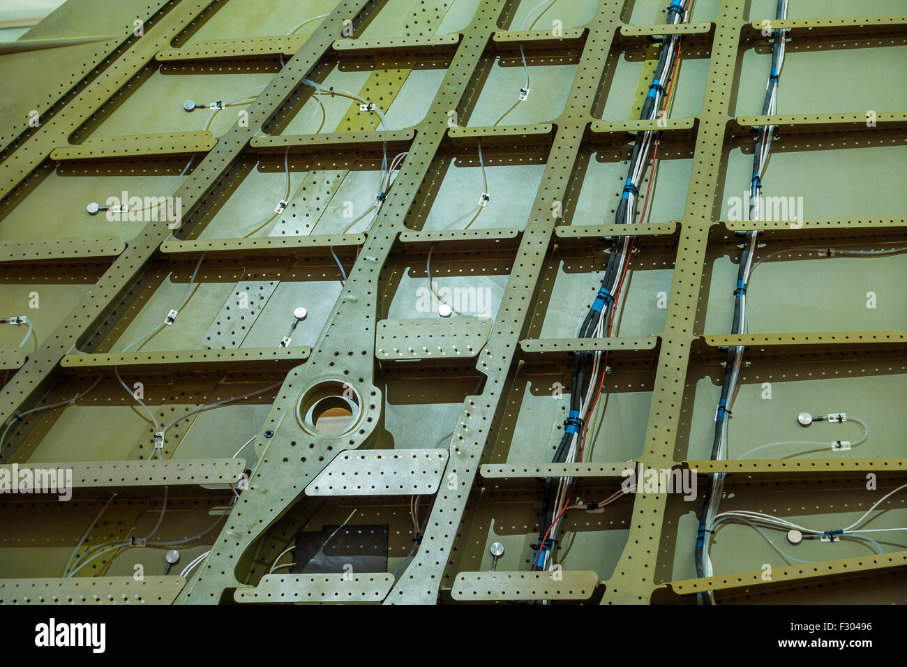 Pinna caudale dettaglio interno Bloodhound SSC sul display Canary Wharf London 25 Settembre 2015 Foto Stock