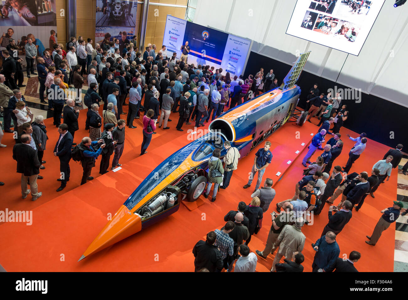 Bloodhound SSC sul display Canary Wharf London 25 Settembre 2015 Foto Stock