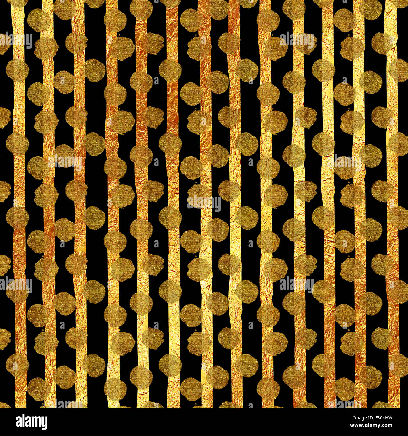 Fodera oro strisce di lamina Pois Glitter Pattern Texture Foto Stock