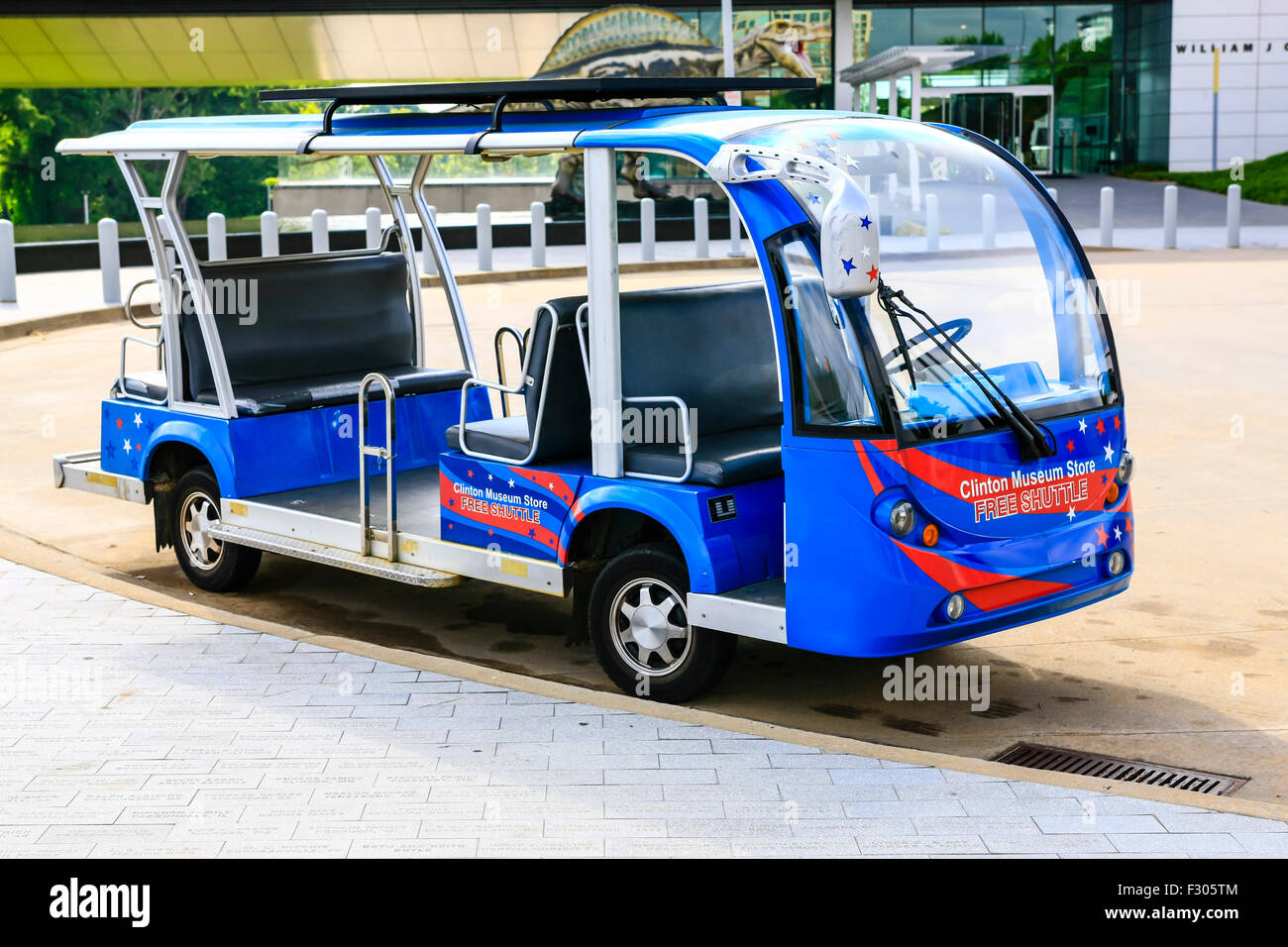 Il trasporto gratuito per i visitatori di William J. Clinton Presidential Center e negozio in Little Rock Arkansas Foto Stock