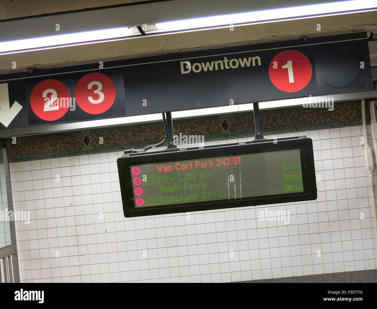 Informazioni sulla metropolitana, NYC Foto Stock