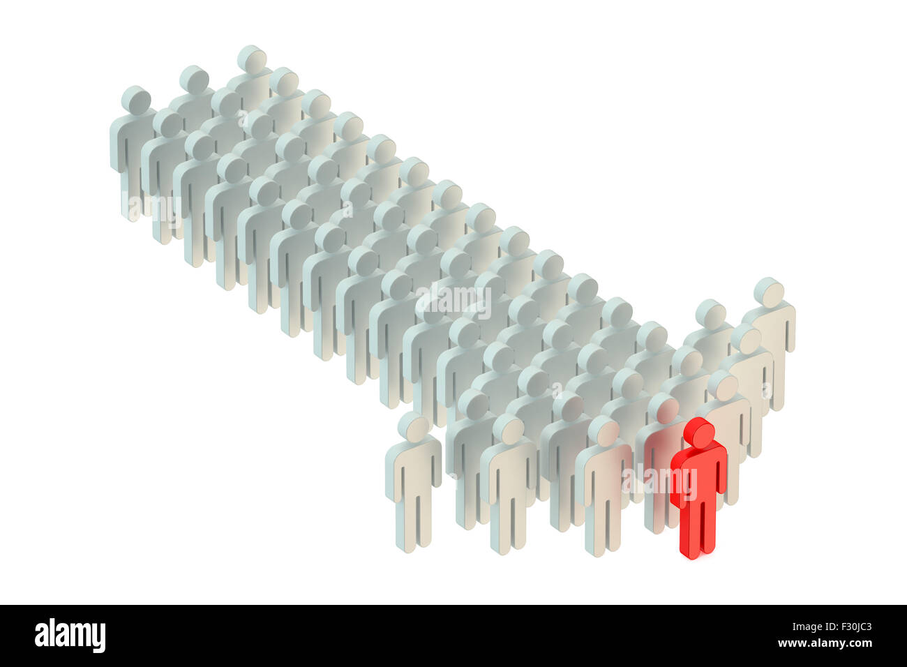 Concetto di leader, freccia fatta di persone Foto Stock