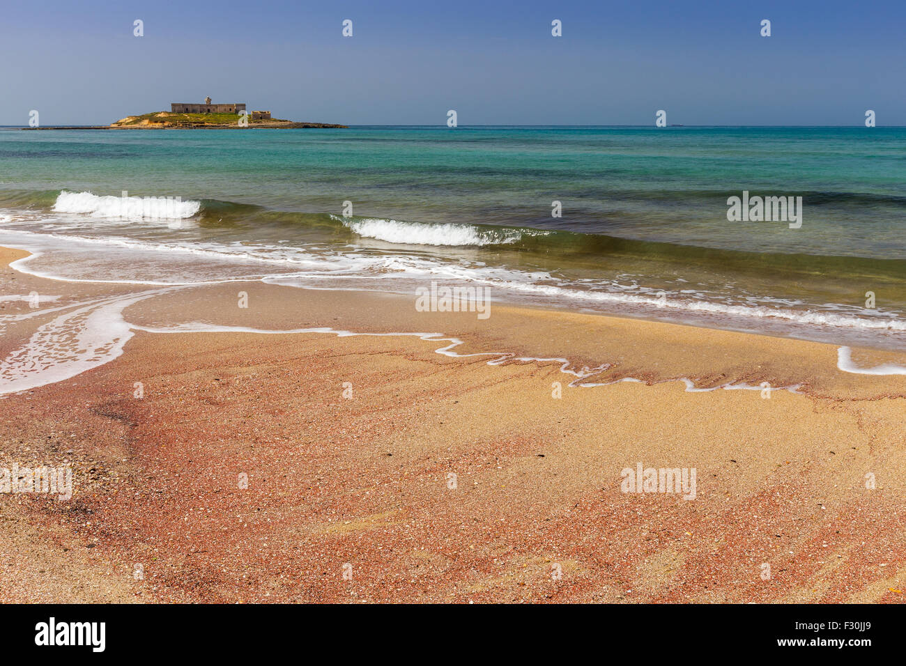 L'isola delle Correnti. Isola delle Correnti. Isola delle Correnti, Portopalo di Capo Passero, Sicilia. Foto Stock