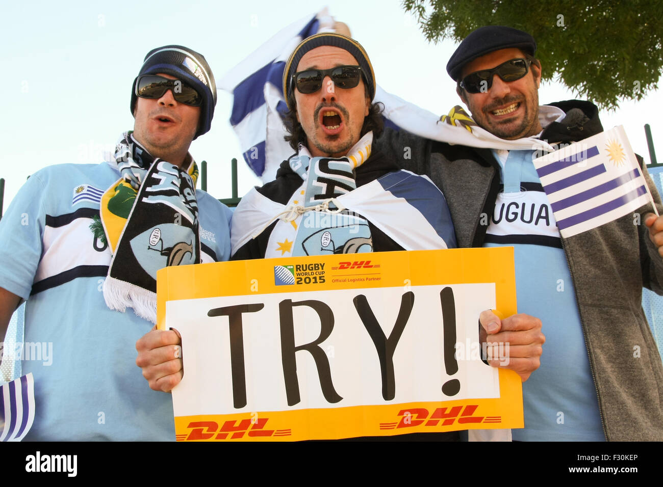 Coppa del Mondo di rugby fan prima della partita, REGNO UNITO Foto Stock