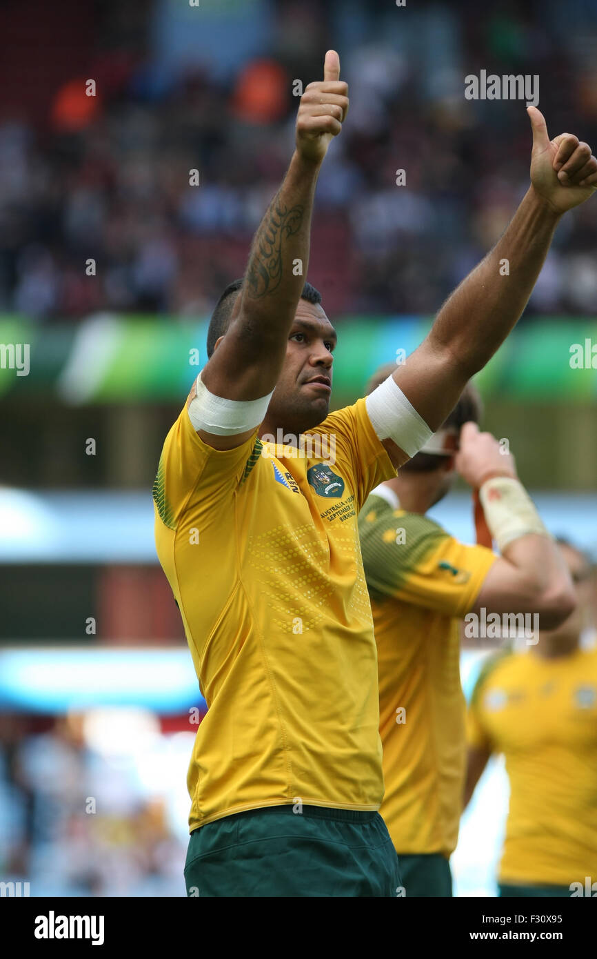 Coppa del Mondo di Rugby 2015, UK. Australia V Uruguay 27 Sett 2015 Villa Park Kurtley Beale Foto Stock