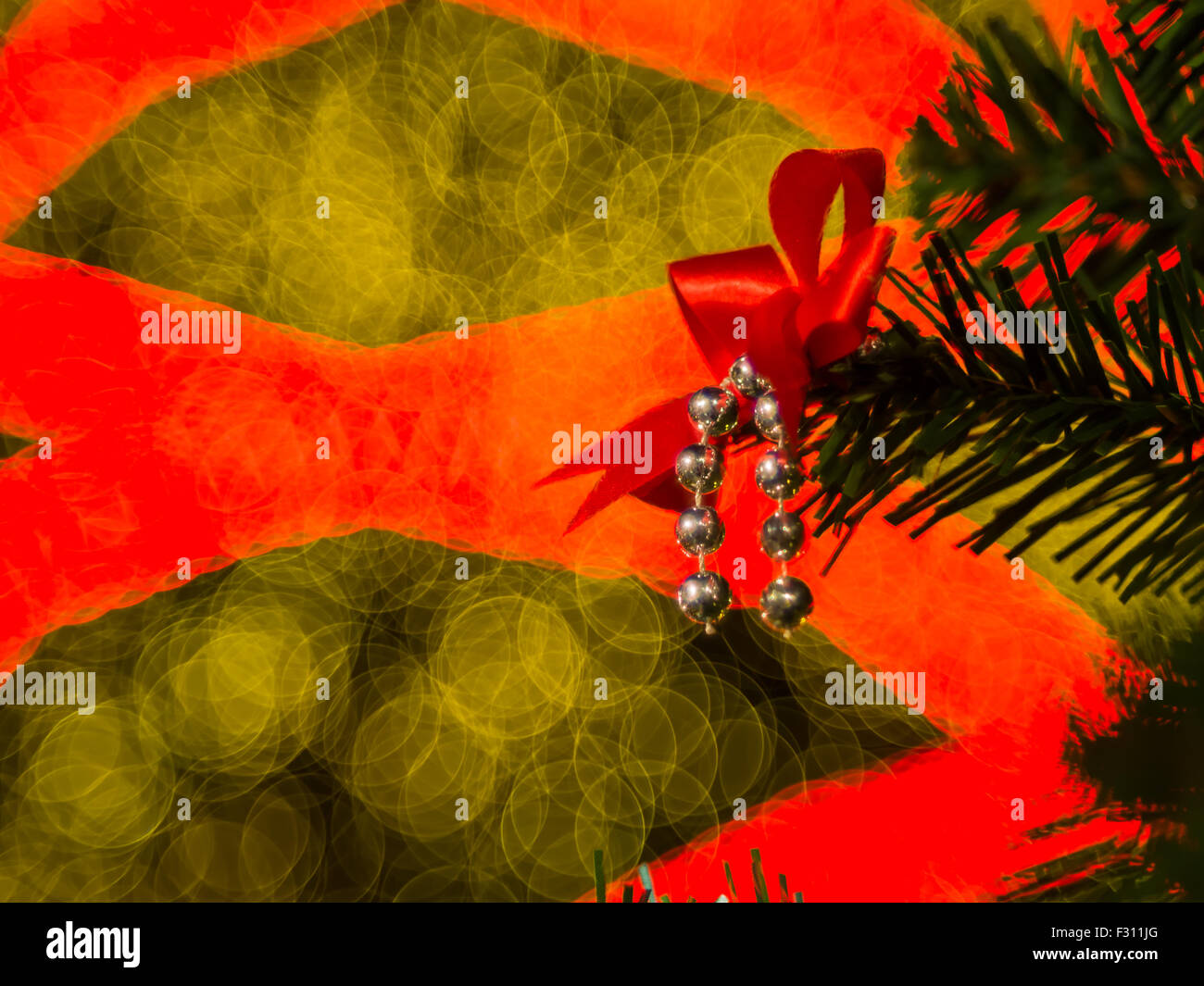 Bokeh luce dell albero di natale, sfondo astratto Foto Stock
