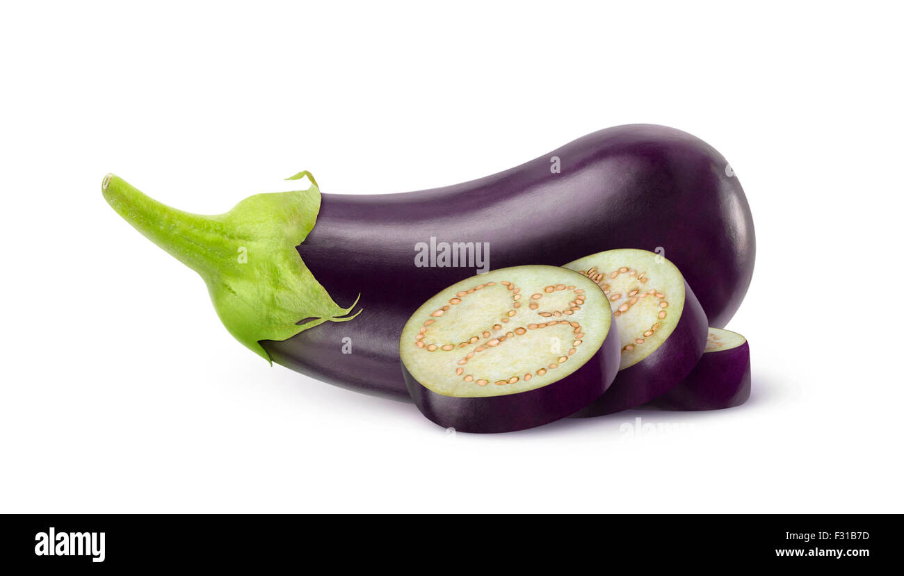 La melanzana isolato su bianco Foto Stock