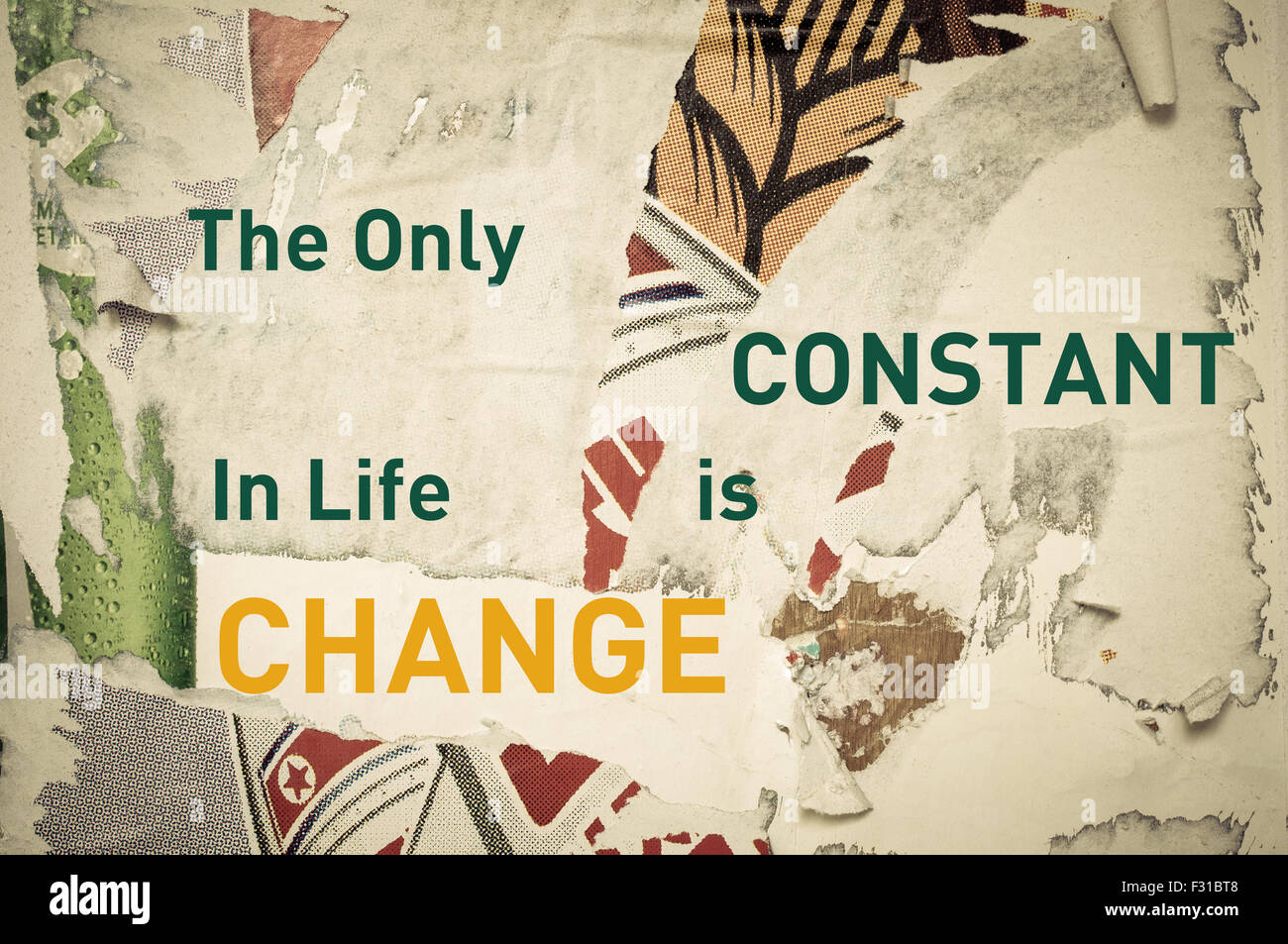 L'unica Costante Della Vita è Il Cambiamento L'unica costante nella vita è il cambiamento - Inspirational messaggio