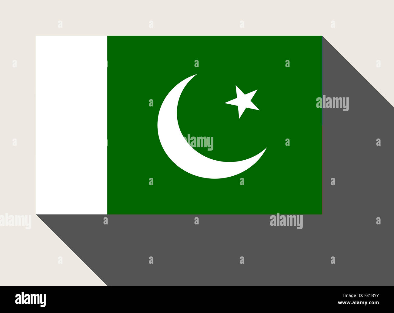 Il Pakistan bandiera in flat web design di stile. Foto Stock