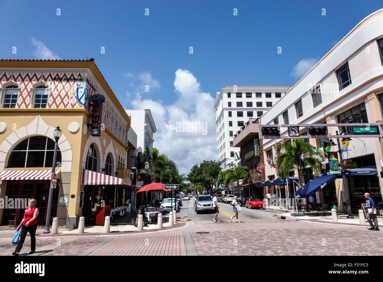 West Palm Beach Florida, Arts & Entertainment District, Clematis Street, Olive Avenue, centro, Don Ramon cucina cubana, ristorante ristoranti cibo ristoranti Foto Stock