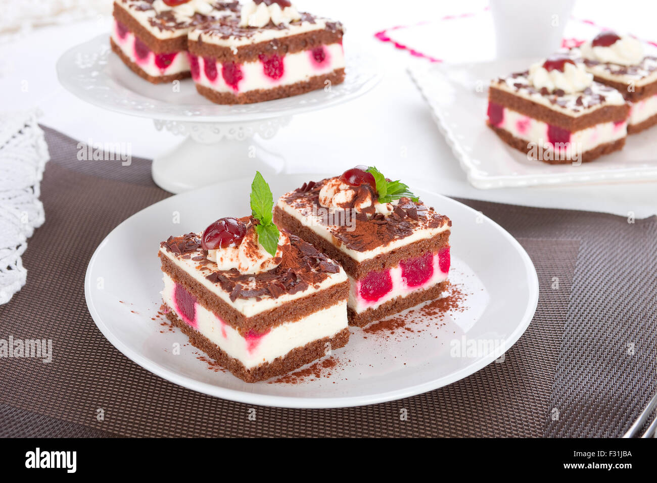 Il tedesco torta della Foresta Nera Foto Stock