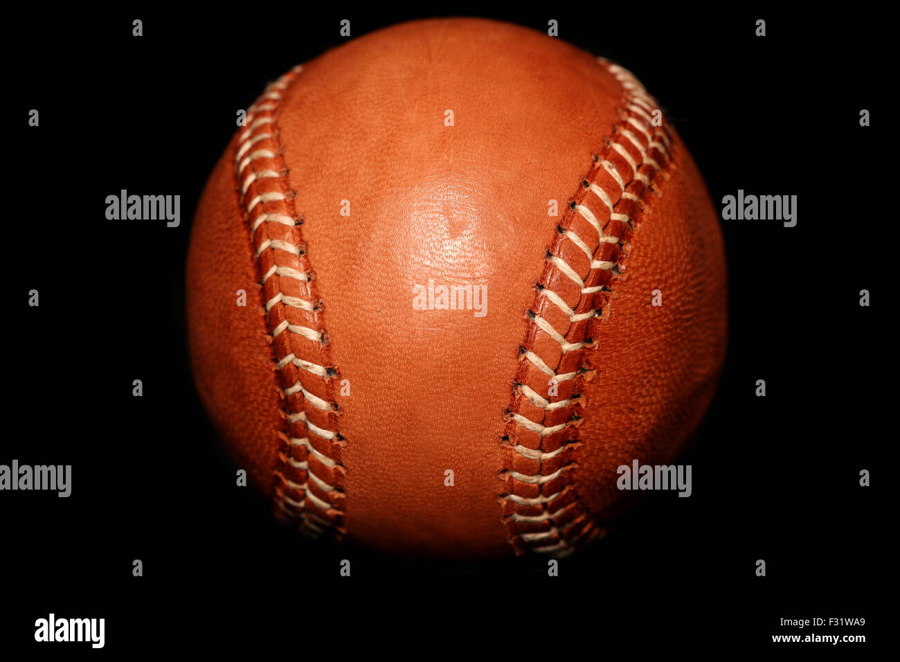 Pelle marrone vintage stile ritaglio di baseball Foto Stock