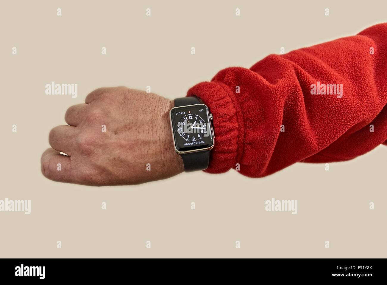 Internet delle cose nella vita di ogni giorno la connettività iWatch Apple Foto Stock