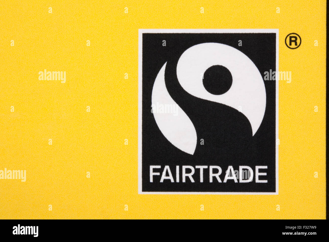 Fairtrade logo sulla confezione di Marks & Spencer Colazione Blend teabags Fairtrade - simbolo del logo del commercio equo e solidale Foto Stock